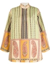 Etro Paisley Print Detailed Mini Dress In Green