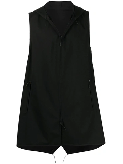 Y-3 Drawstring-hem Hooded Waistcoat In Black