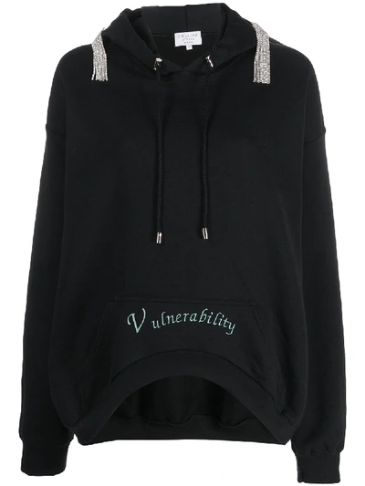 Collina Strada X Charlie Engman Crystal-embellished Long-sleeved Hoodie In Black