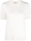 Fendi High-neck Short-sleeve Jumper In White