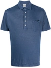 Massimo Alba Linen Short Sleeve Polo Shirt In Blue