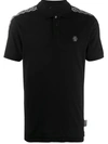 Philipp Plein Hexagon Stretch Cotton Piqué Polo Shirt In Black