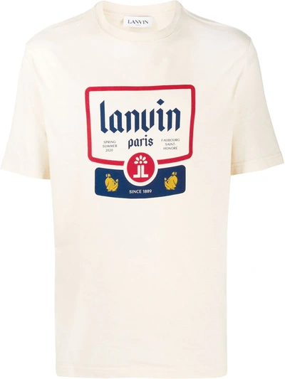 Lanvin Short Sleeves Printed Cotton T-shirt In White