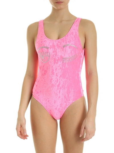 Chiara Ferragni Flirting Chenille One-piece Swimsuit In Pink
