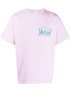 Aries Short Sleeves Printed Cotton T-shirt In Pink