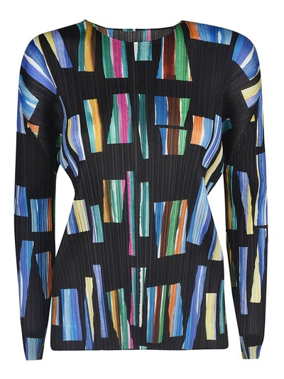 Issey Miyake Hopscotch Colors Top In Black