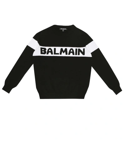 Balmain Kids Maglione Con Logo In Black