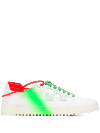 Off-white 2.0 Neon Spray Paint Leather Sneakers In White