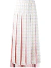 Thom Browne Checked Pleated Skirt In 996 Seasonal Multi