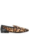 Dolce & Gabbana Leopard Print Slippers In Brown