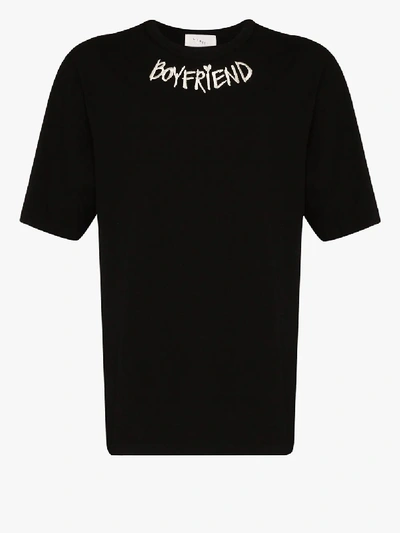 Linder Embroidered Boyfriend T-shirt In Black