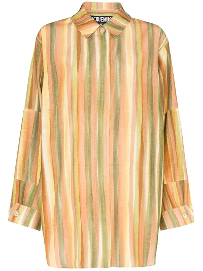 Jacquemus La Chemise Oversized Striped Shirt In Multicolour