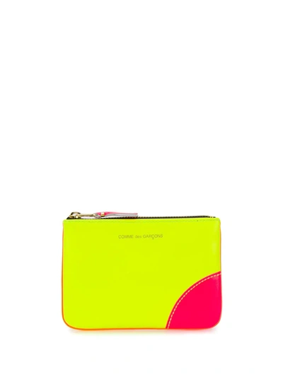 Comme Des Garçons Zipped Colour Blocked Purse In Orange