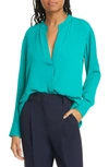 A.l.c Luca Silk Top In Emerald