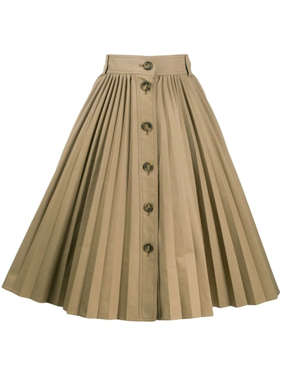 Red Valentino Pleated Mid-length Skirt In Neutrals
