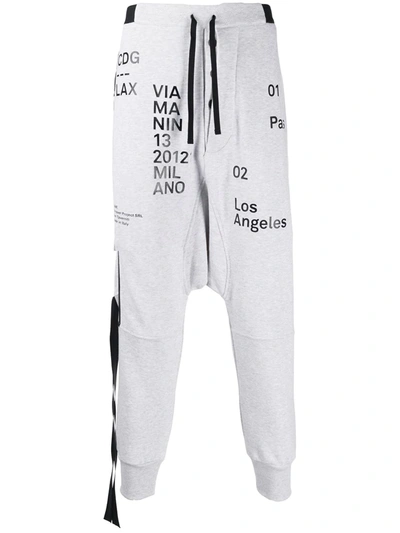 Ben Taverniti Unravel Project Drop-crotch Track Trousers In Grey