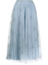 Red Valentino Embellished Mid-length Skirt In Blue