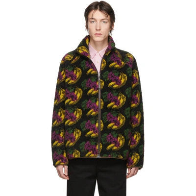 Acne Studios Fuzz Polar Fleece Zip-up Sweatshirt In Fruit-print Fleece Jacket