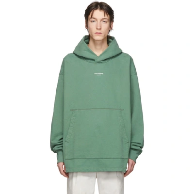 Acne Studios Green Reverse Logo Hoodie In Bottlegreen | ModeSens