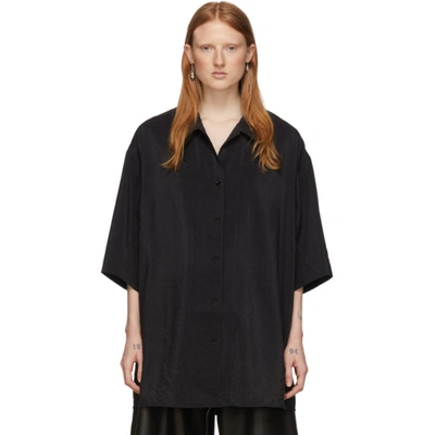 Lemaire Zipped Shirt In 999 Black