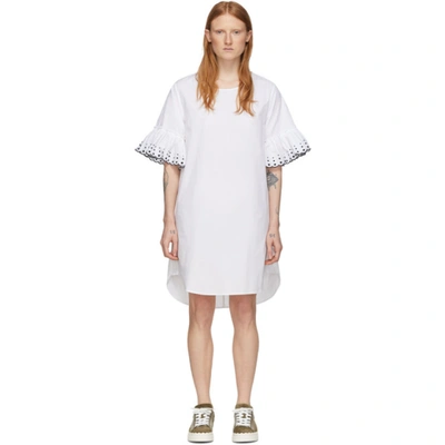 See By Chloé Embroidered-dots Mini Dress In 101 White