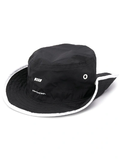 Msgm Strap Detail Hat In Black