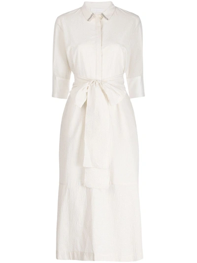 Fabiana Filippi Waist-tied Shirt Dress In White