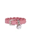 Miu Miu Woven Nappa Leather Bracelet In Pink