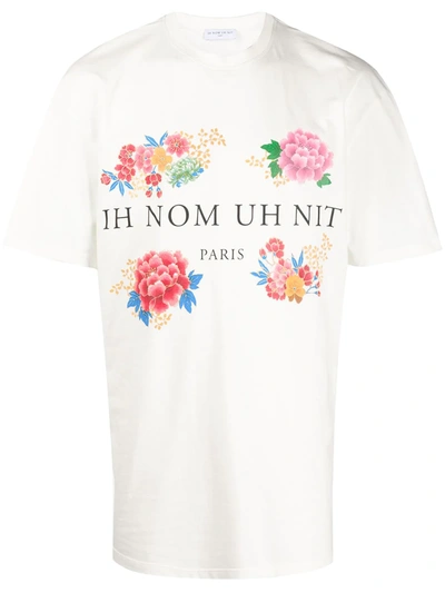 Ih Nom Uh Nit Floral Print T-shirt In White