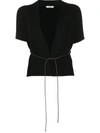 Peserico Thin Cord Belt Cardigan In Black