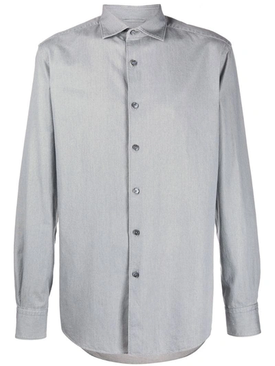 Ermenegildo Zegna Long Sleeve Dress Shirt In Grey | ModeSens