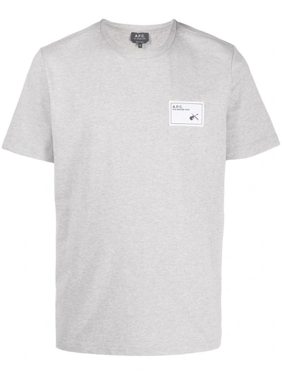 Apc Logo Patch Short-sleeve T-shirt In Grey