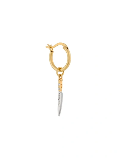 True Rocks Knife Detail Hoop Earrings In Gold