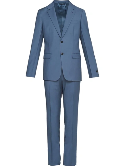 Prada Single-breasted Two-piece Suit In Blue