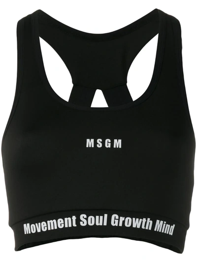 Msgm Sport-bh Mit Logo-print In Black