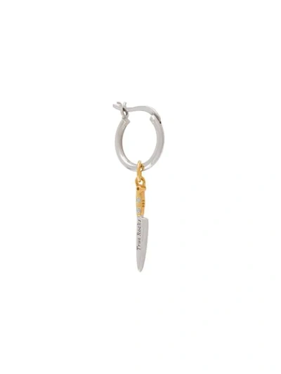 True Rocks Knife Detail Hoop Earrings In Silver