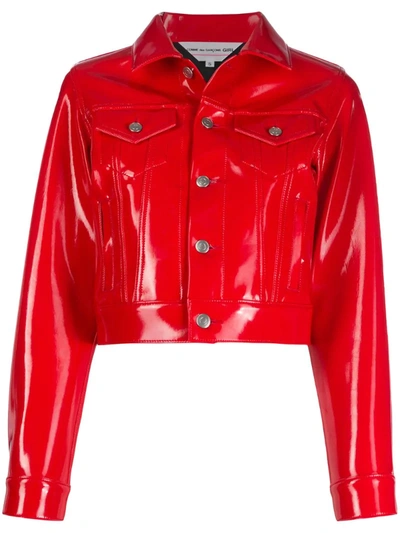 Comme Des Garcons Girl Cropped Fitted Jacket In Red