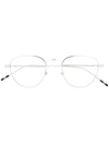 Montblanc Polished Square-frame Glasses In Silver