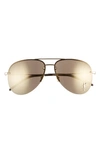 Saint Laurent 59mm Aviator Sunglasses In Gold/ Gold