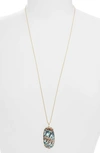 Kendra Scott Reid Macrame Pendant Necklace In Gold Nude Abalone