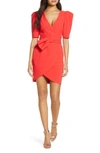 Black Halo Maricopa Puff Sleeve Cocktail Dress In Red