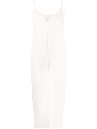 Maison Margiela Buttoned Midi Dress In Neutrals