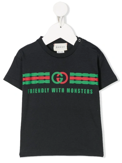 Gucci Babies' Graphic Print T-shirt In Blue