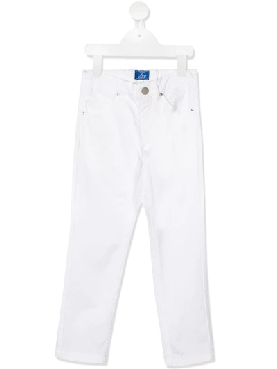 Fay Kids' Straight Leg Trousers In White