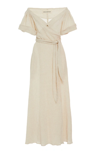Mara Hoffman Adelina Off-the-shoulder Cotton-blend Maxi Dress In Neutral