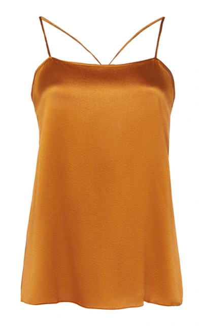 Johanna Ortiz Flowering Organic Silk Top In Orange