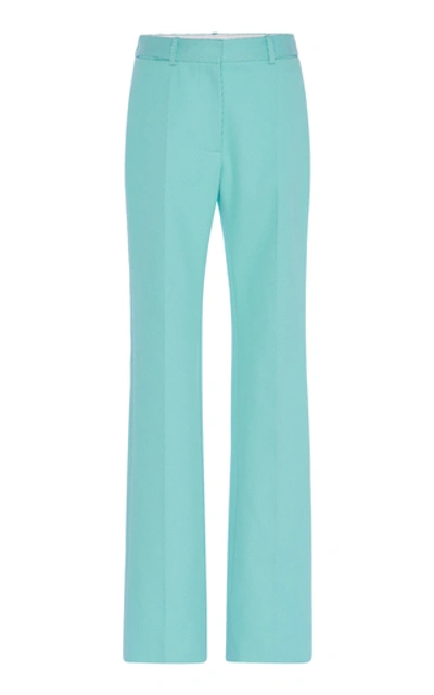 Victoria Beckham Cotton-twill Straight-leg Pants In Blue