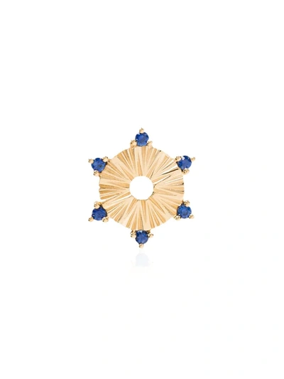 Foundrae 18k Yellow Gold Air Element Sapphire Charm In  Metallic