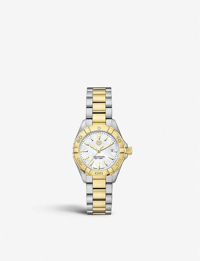 Tag Heuer Wbd1420.bb0321 Aquaracer Mother-of-pearl And Stainless Steel Quartz Watch In White Mther Of Prl