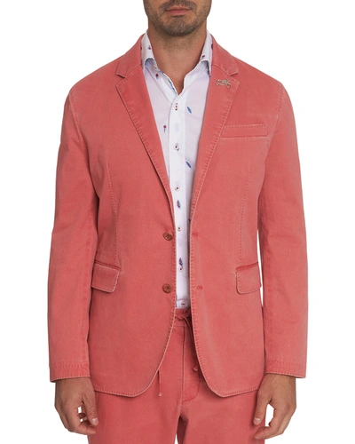 Robert Graham Men's Rally Faded Twill Sport Jacket In Coral